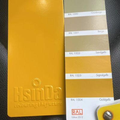 Vernice in polvere RAL 1003 Giallo Segnale con resistenza ai raggi UV per verniciatura elettrostatica su superfici metalliche