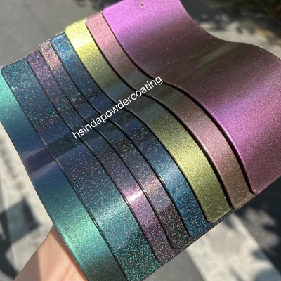 Vernice spray metallizzata elettrostatica in polvere, illusione trasparente, colorata, glitterata