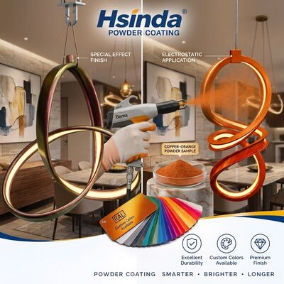Personalizza RAL Polyester Chrome Powder Coat per profilo di canale in alluminio e LED Strip Spray Coating